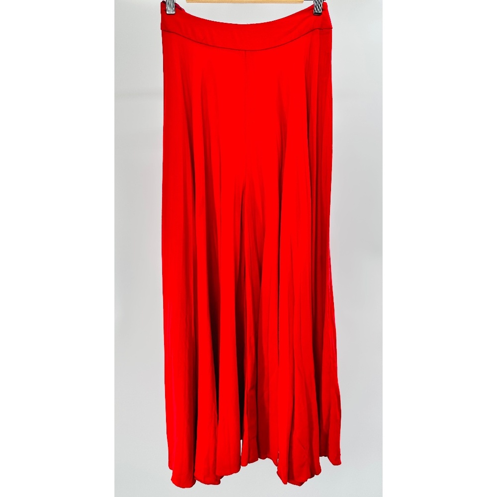 Vintage Red Wide Leg Pleated Palazzo‎ Pantd